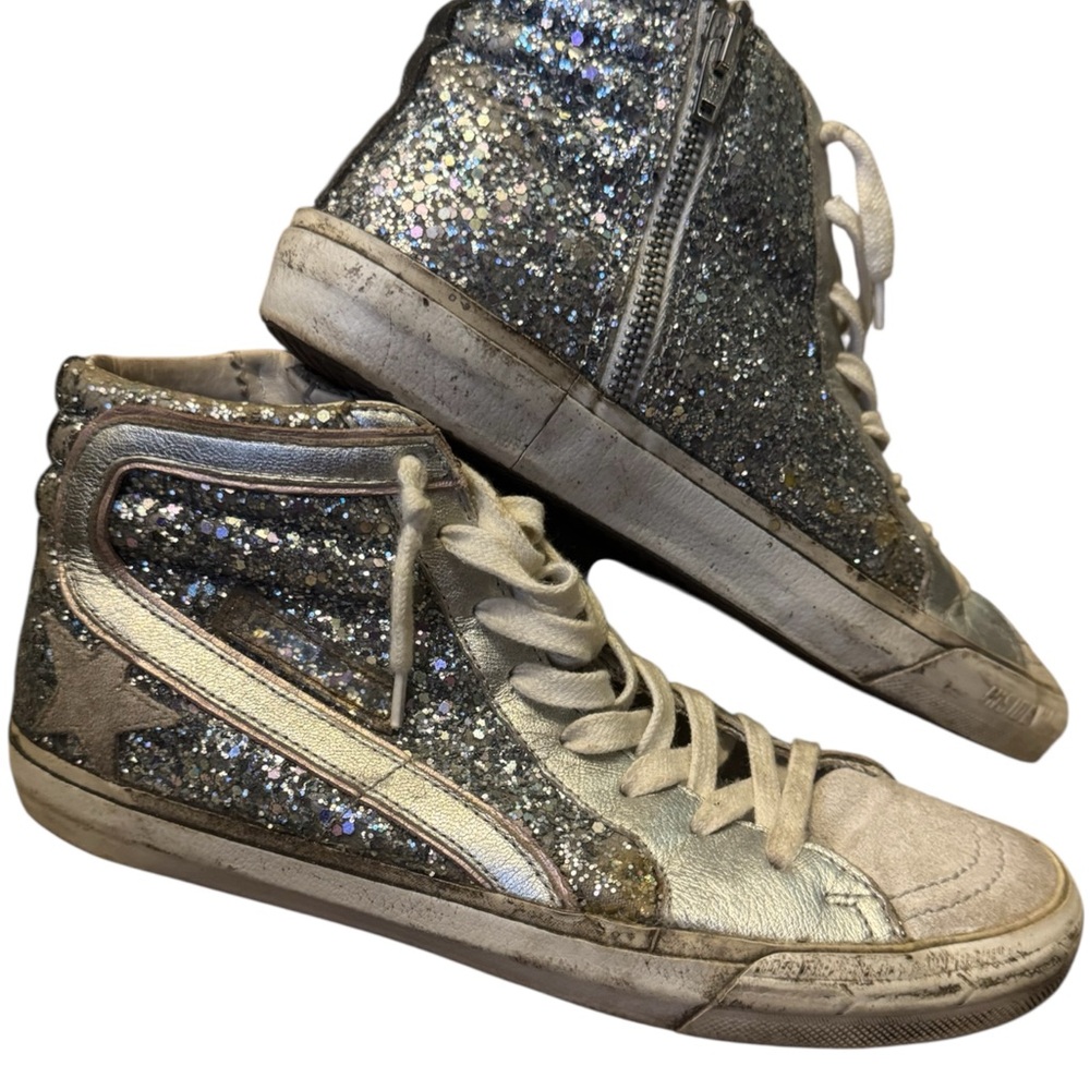 Golden Goose Silver Glitter Sneakers Size 39 (8.5 US)